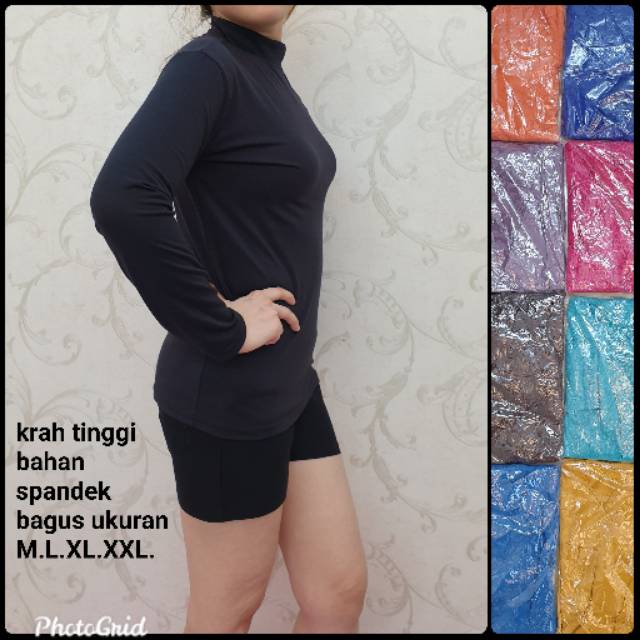 krah leher tinggi spandex ukuran M.L.XL.XXL. panjang