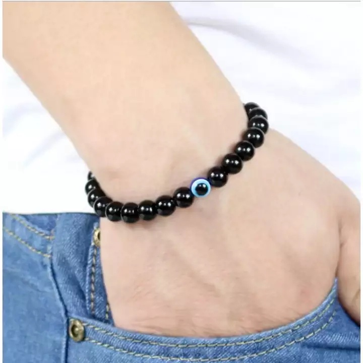 Pria Manik-Manik Mata Jahat Kekayaan Buddha Tibet Kekayaan Dan Keberuntungan Gelang Penyembuhan Cakra Yoga Adjustable Beads Bracelet Bracelet Stress Relief Stretch Bracelet