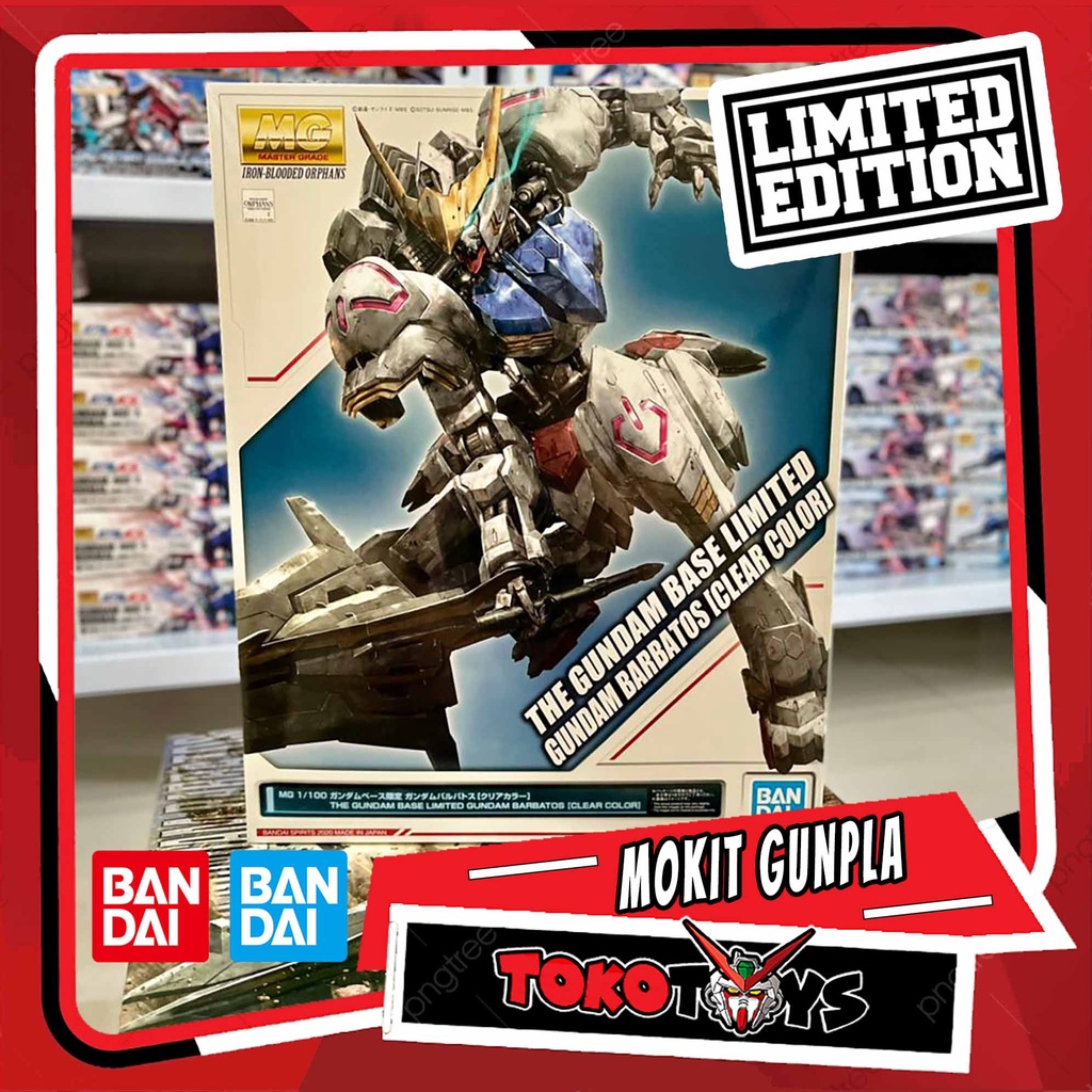 BANDAI MG GUNDAM BARBATOS CLEAR COLOR GUNDAM BASE LIMITED - ORIGINAL