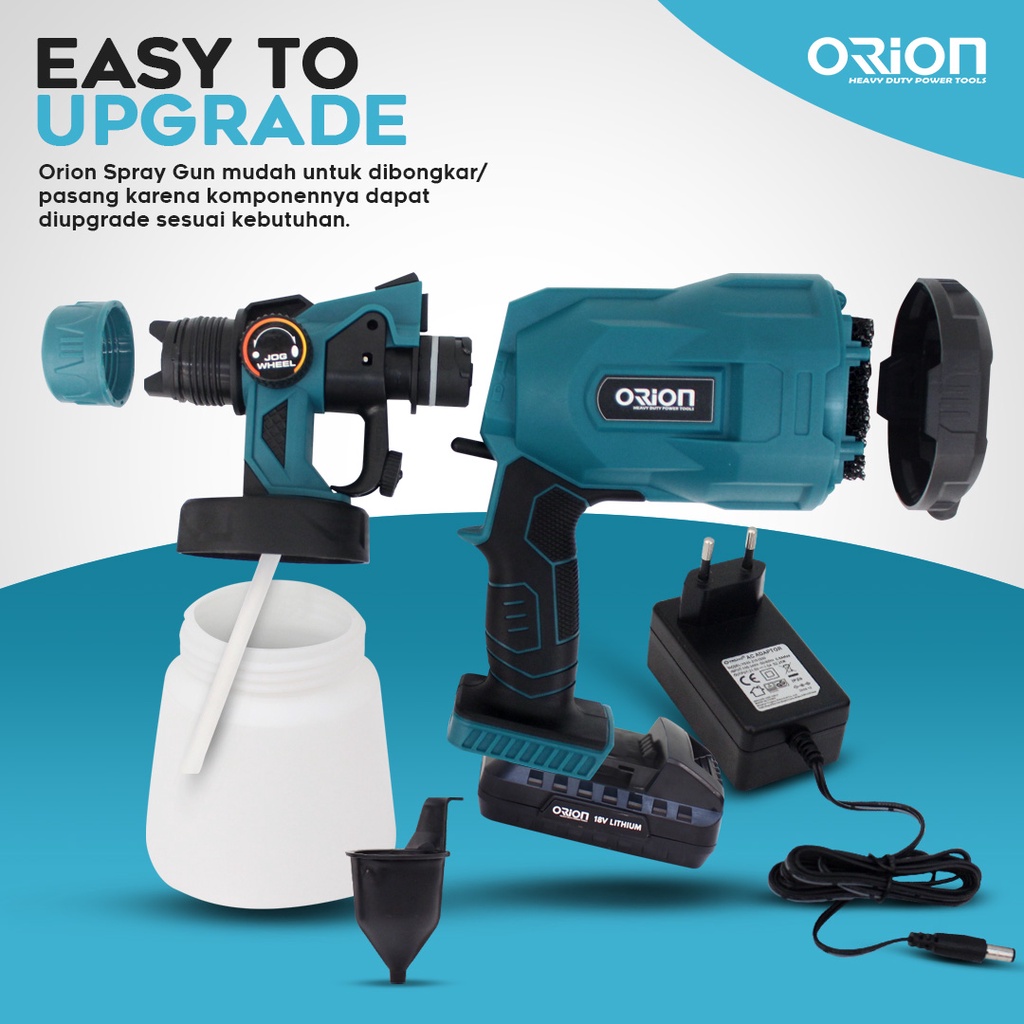 Portable Spray Gun Elektrik Cordless Orion ESGCX33381 Lithium Ion