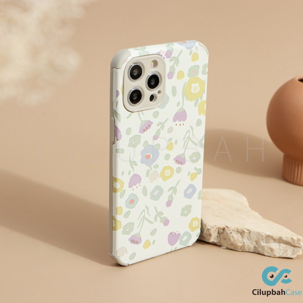 Leather Flowers Simple Soft Case Full Lens Cover For iPhone 6 7 8 SE 6+ 7+ 8+ X XR XS 11 12 13 14 Plus Pro Max