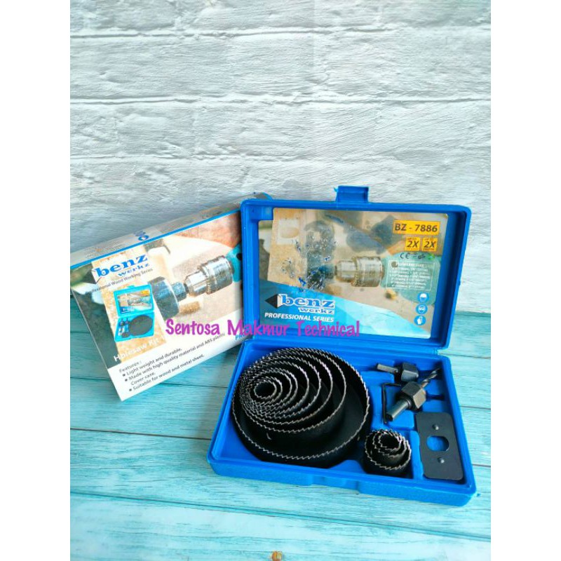 BENZ BZ 7886 16 PCS SET Hole Saw Mata Bor Pelubang Kayu Wood Holesaw