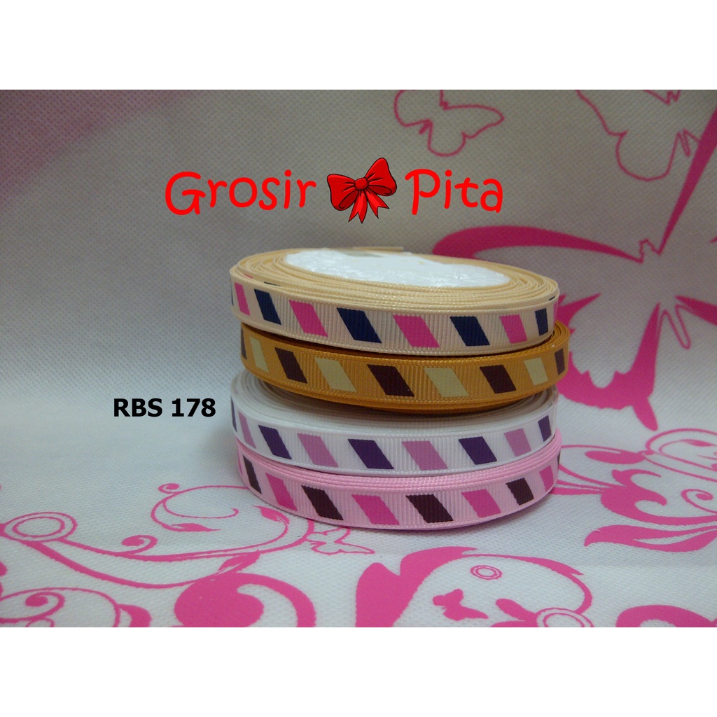 

(25 yard) Pita Grosgrain Motif RBS 178 | Toko Bahan Craft | Grosir Pita
