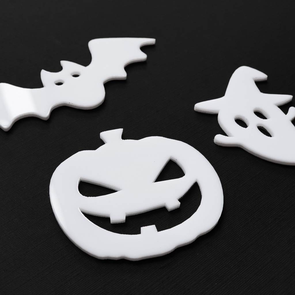 Tag Dekorasi Akrilik Halloween / Kue - 1SET PUMPKIN GHOST BAT