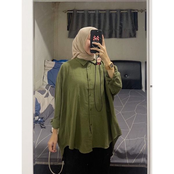 1KG MUAT 5PCS | VANES AIRFLOW CRINCLE ATASAN KEMEJA FULL KANCING HITS OOTD SELEBGRAM FASHION KOREAN STYLE TERBESTSELLER