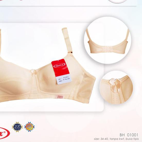 ❊ Sport Bra Sorex 01002 01004 Bh sorex tanpa busa tanpa kawat 2 kait - 01002, 36 ❈