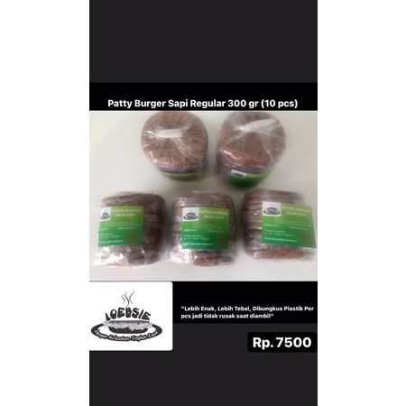 

Loebsie Patty / Daging Burger Sapi Regular isi 10 (frozen food)