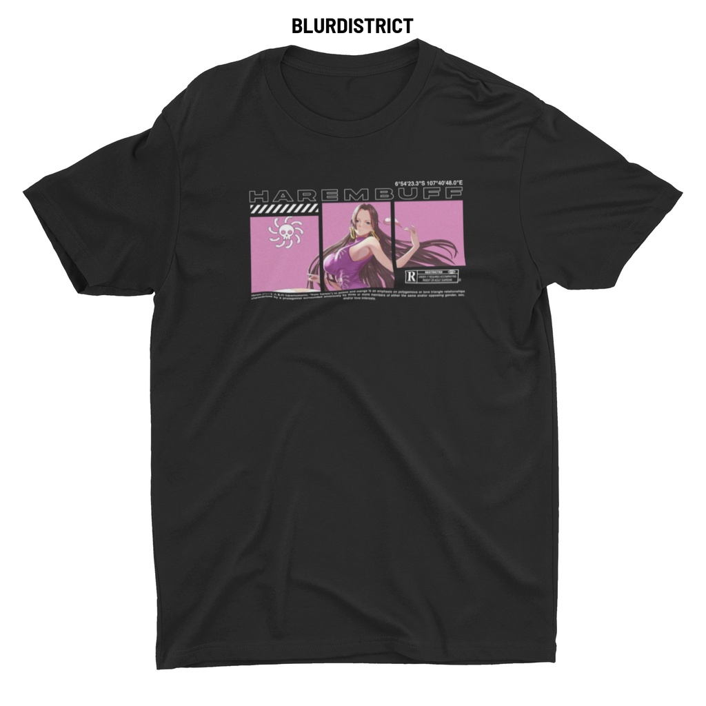 Kaos Anime Boa One Piece Memphis T Shirt Pria Hitam Distro Polos Lengan Pendek Wanita Baju Cowo Kere