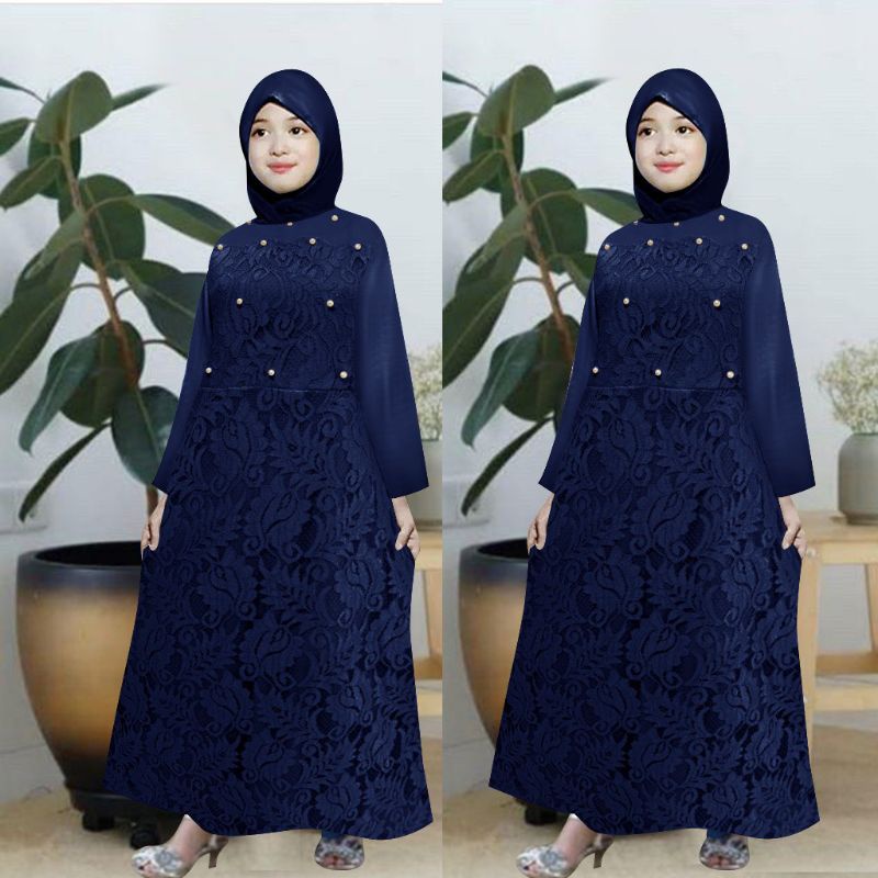 BAJU DRESS GAMIS KID KIDS ANAK WANITA PEREMPUAN MUSLIM BRUKAT BROKAT BUNGA IMPORT PREMIUM PESTA KOND