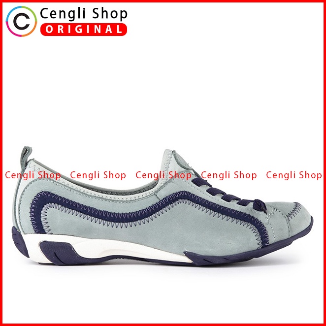 SEPATU SNEAKER KULIT HUSH PUPPIES WANITA ORIGINAL CASUAL BIRU HW09