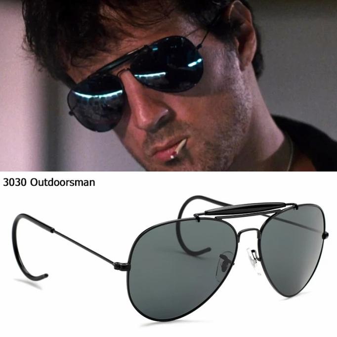 Kacamata Vintage Pria Dan Wanita Aviator 3030 Outdoorsman Black Termurah