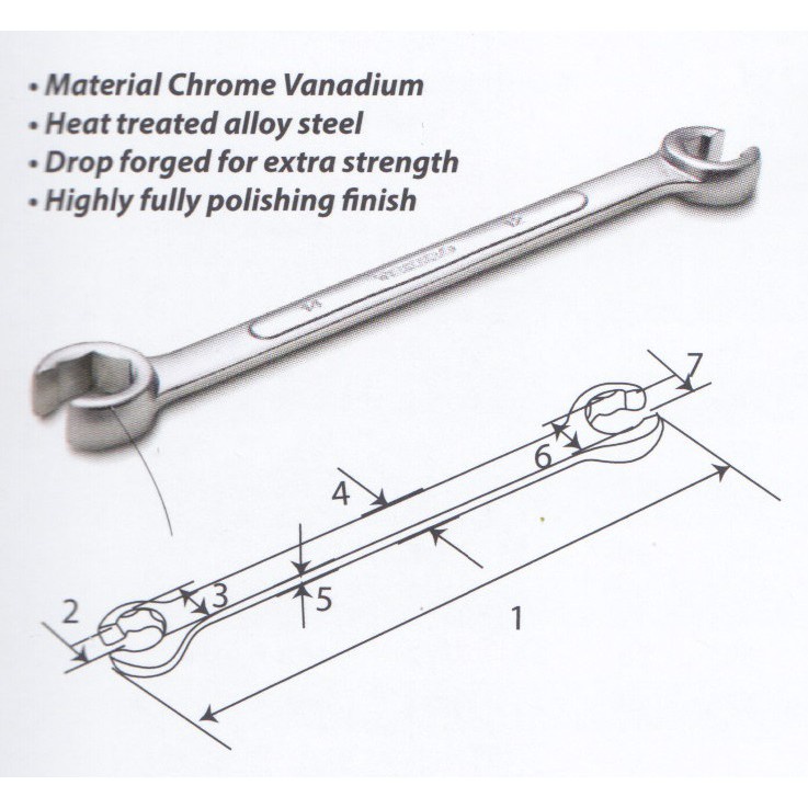 TEKIRO FLARE NUT WRENCH 8x10mm Tekiro KUNCI NEPEL 8 mm X 10 mm WR-FN0213