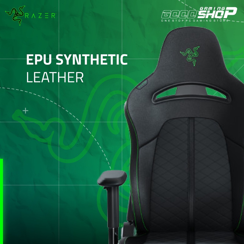 Razer Enki X BLACK/GREEN Essential for All-Day Comfort - Gaming Chair