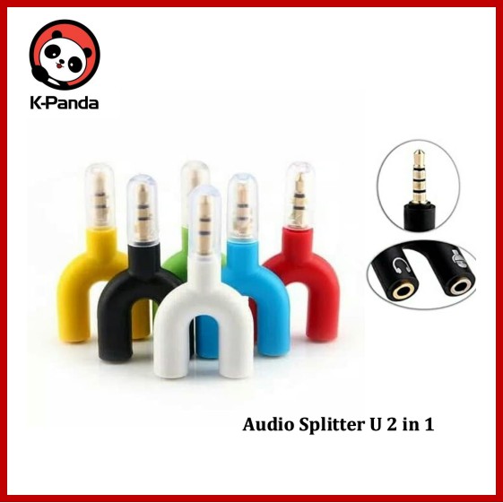 Audio Spliter U Shape 2in1 Mic dan headset Male to Female