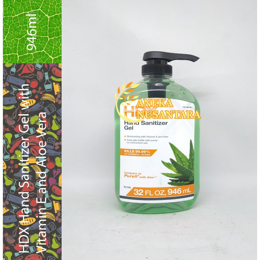 HDX Hand Sanitizer Gel with Vitamin E and Aloe Vera 946 ml