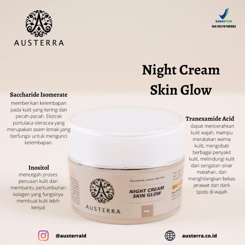 austerra night cream skin glow