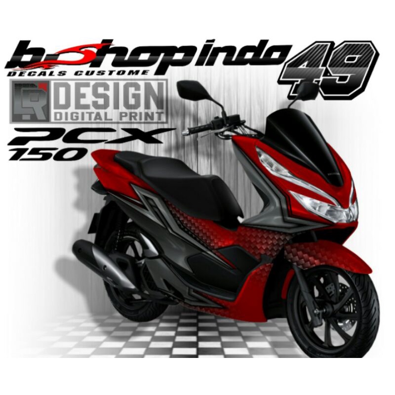 Sticker Decal PCX 150 Full Body Laster Merah