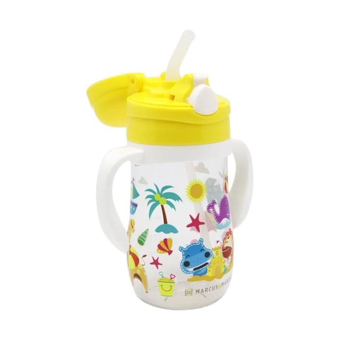 Marcus&amp;Marcus Tritan Straw Bottle - Yellow Giraffe