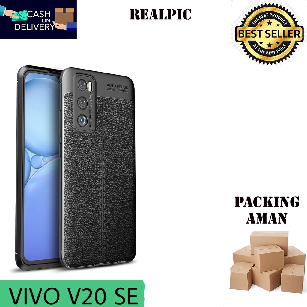 Case Auto Focus Vivo V20 SE Leather Experience SoftCase Slim Ultimate / Casing Kulit