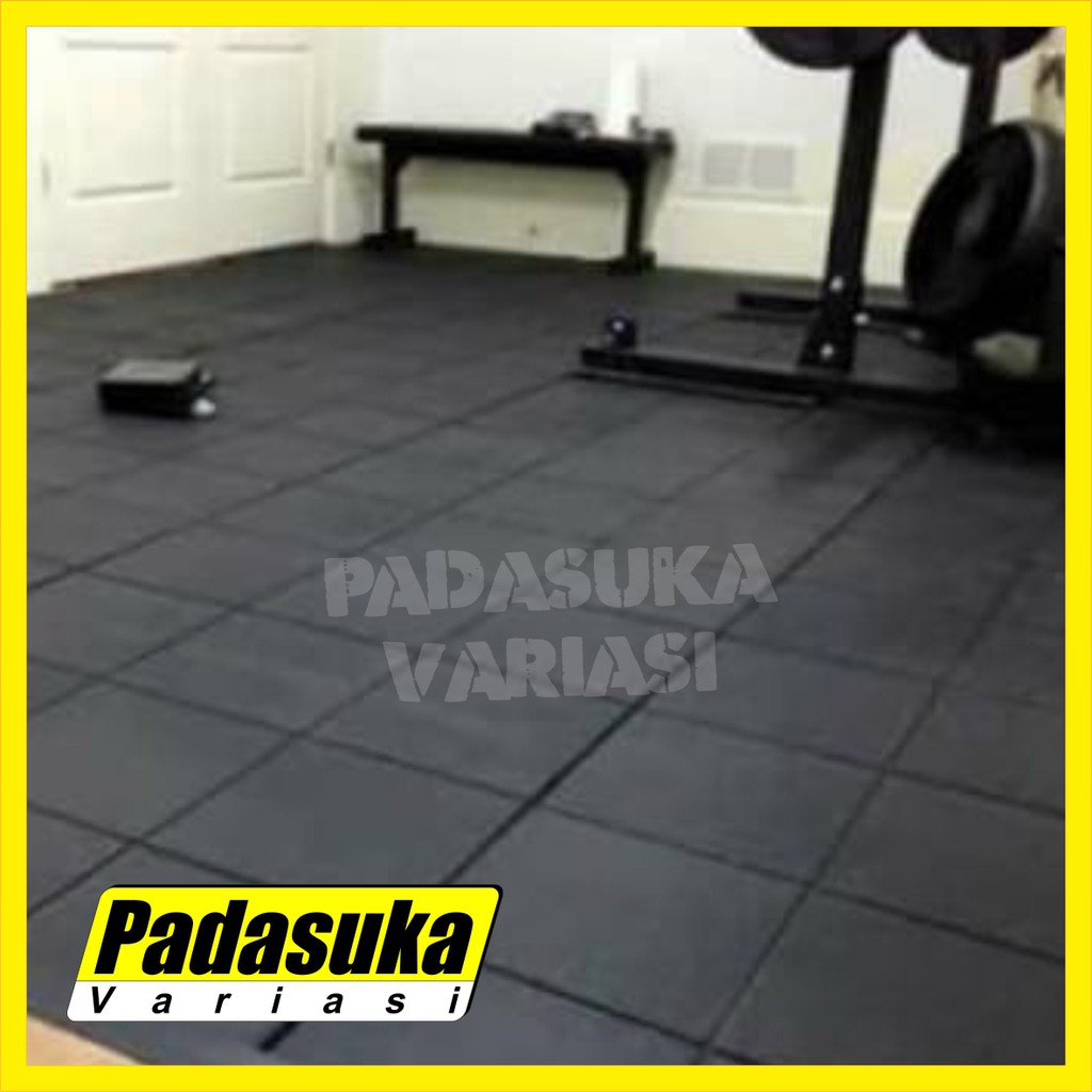 Rubber Tile 2cm Gym Karet Floor Lantai Karet Karpet Lantai Gym 50x50