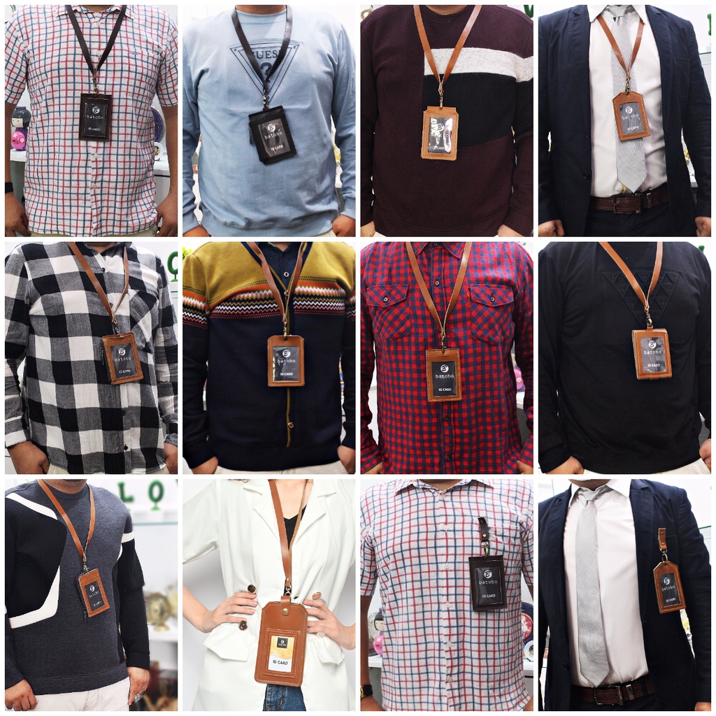 

Gantungan Name Tag Kulit Asli ID Card Holder Name Tag Kualitas Super Batobo terbaru