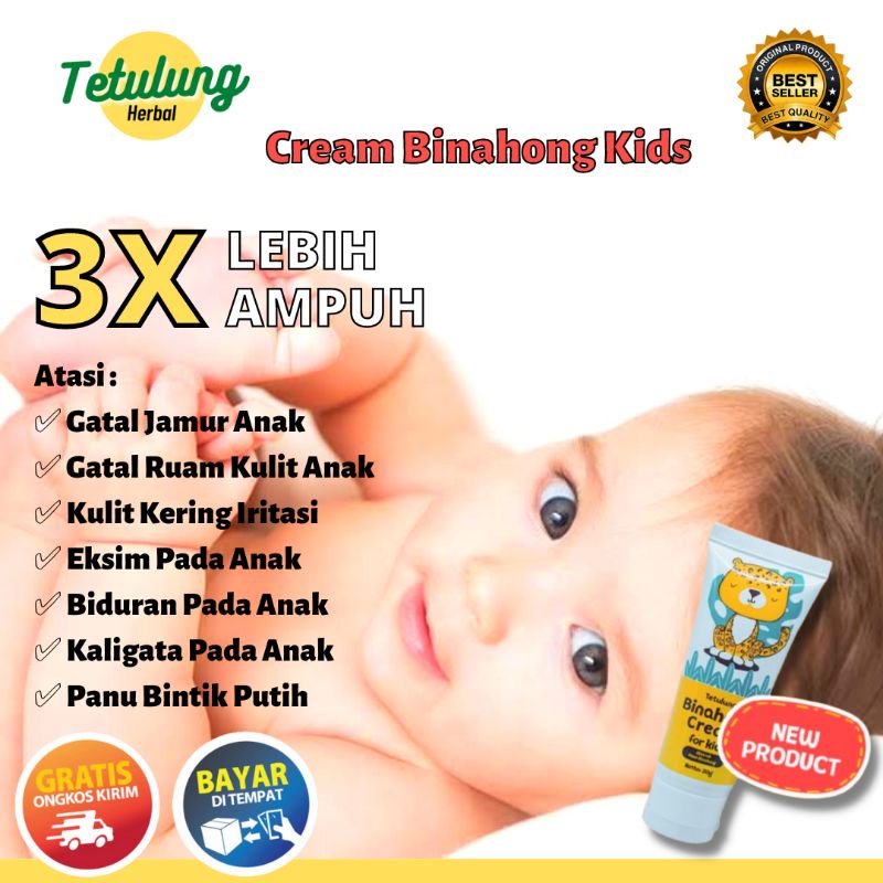 Tetulung Cream Binahong Kids Salep Eksim Kulit Anak Bayi dan Balita Original Sudah BPOM - Crem Obat 