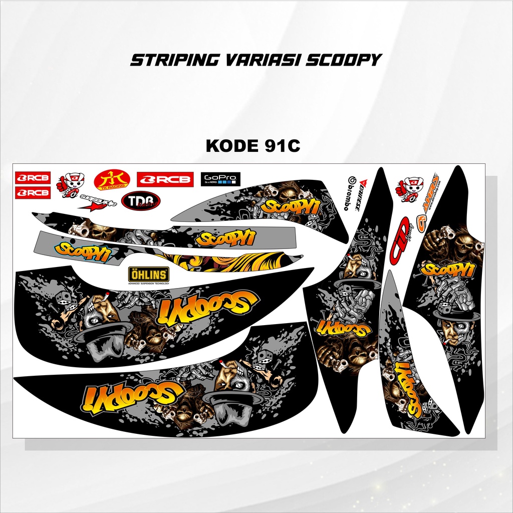 Striping Scoopy Sticker Scoopy 2013/2017 Variasi Kode 91