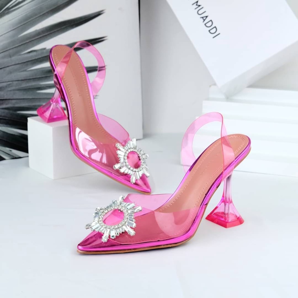 [7.7 Boombastis Sale⚡] - SEPATU WANITA AMS KACA GLASS HIGH HEELS AMS013 PREMIUM IMPORT