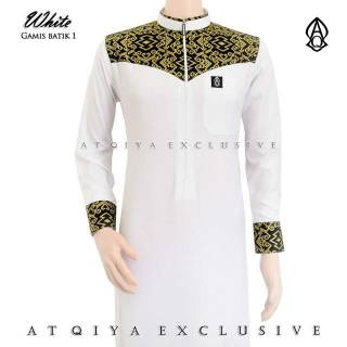  Gamis  ATQIYA Thobe Batik  1 Jubah Pria Slim Fit Gamis  