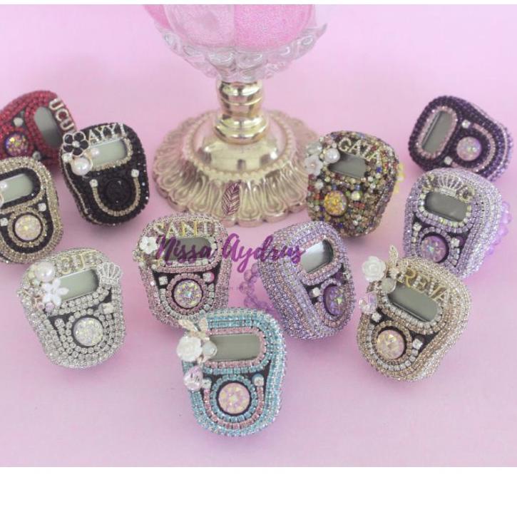 (BOOMING) #2 Tasbih Digital Cantik Swarovski LED Custom Nama Alat Dzikir Digital Tasbih Swaroski