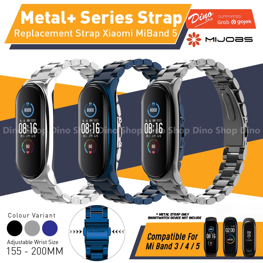 Jual MIJOBS MiBand 5 METAL PLUS Stainless Steel Strap Tali Jam Xiaomi Mi  Band 6 5 4 3 Indonesia|Shopee Indonesia
