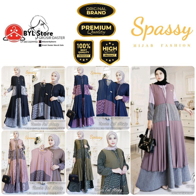 RANIA SET MAXY ORIGINAL BRAND SPASSY// GAMIS DRESS WANITA TERBARU PREMIUM// DRESS PREMIUM PRODUK BER