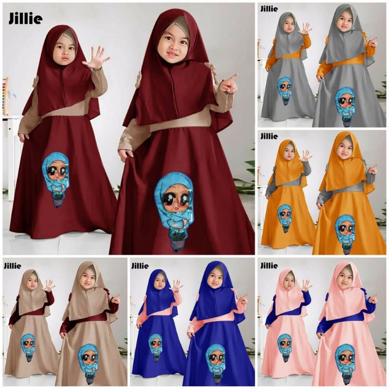 JILLIE KIDS-Baju Gamis Anak LOL Usia4-6Tahun
