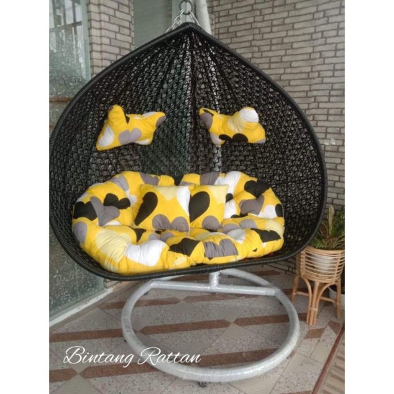 Ayunan Gantung Rotan Sintetis Jumbo Diameter 150 Cm Termurah Terlaris Kursi Ayunan Rotan Sintetis