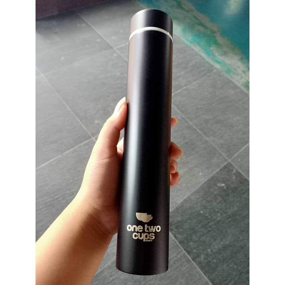 Botol Minum Thermos Stainless Steel Coffee Cup 280ml OneTwoCups  Black