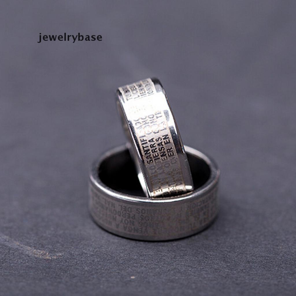 1pc Cincin Bahan Titanium Steel Desain Salib Untuk Pria / Wanita