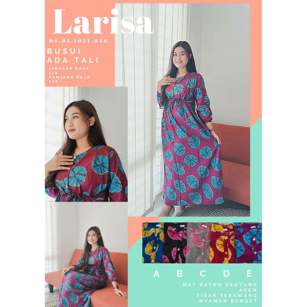 Jual Daster Rayon Murah Berkualitas Harga Grosir Model Daster Gamis Busui Lengan Panjang Larisa 4