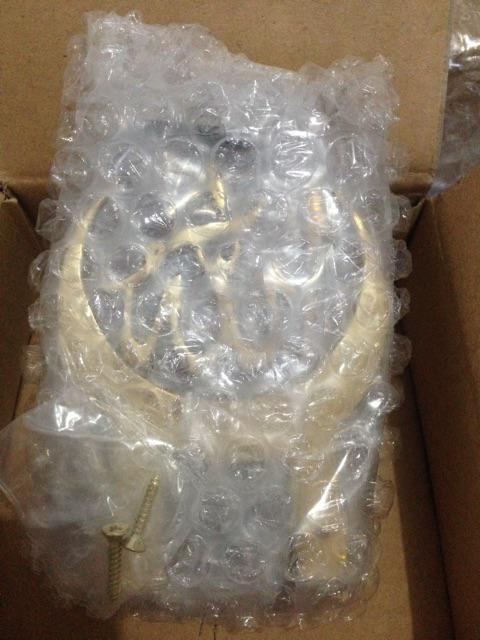 1 Brass Knob / Tarikan Laci Kuningan - Flat Round Brass Flower