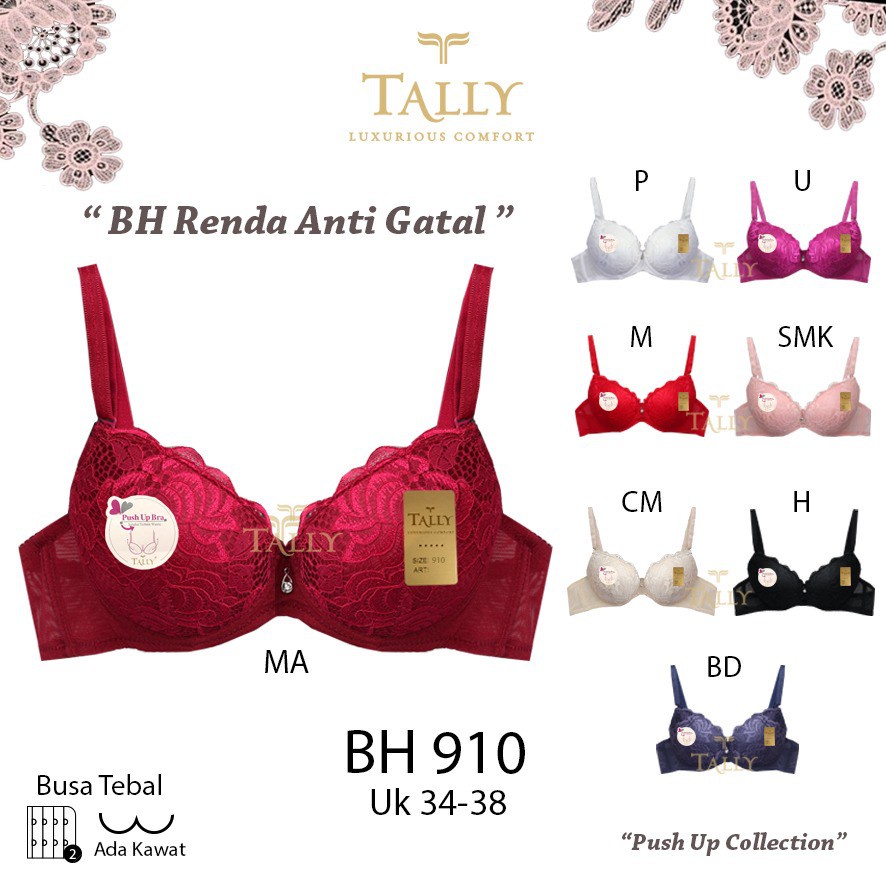 Push Up Bra Tally 910 dengan Kawat dan Busa Tebal yang Empuk BH