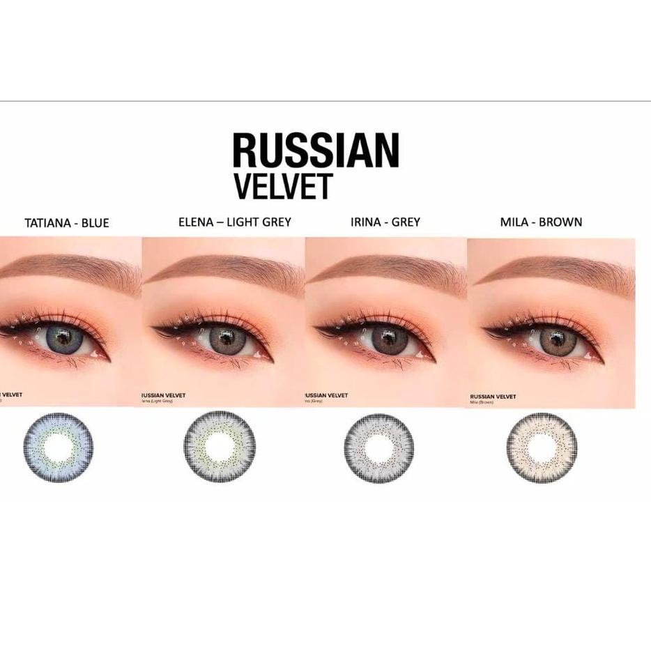 Top Produk.. SOFTLENS MINUS RUSSIAN VELVET TATIANA (BLUE) & MILA ( BROWN)  by EXOTICON