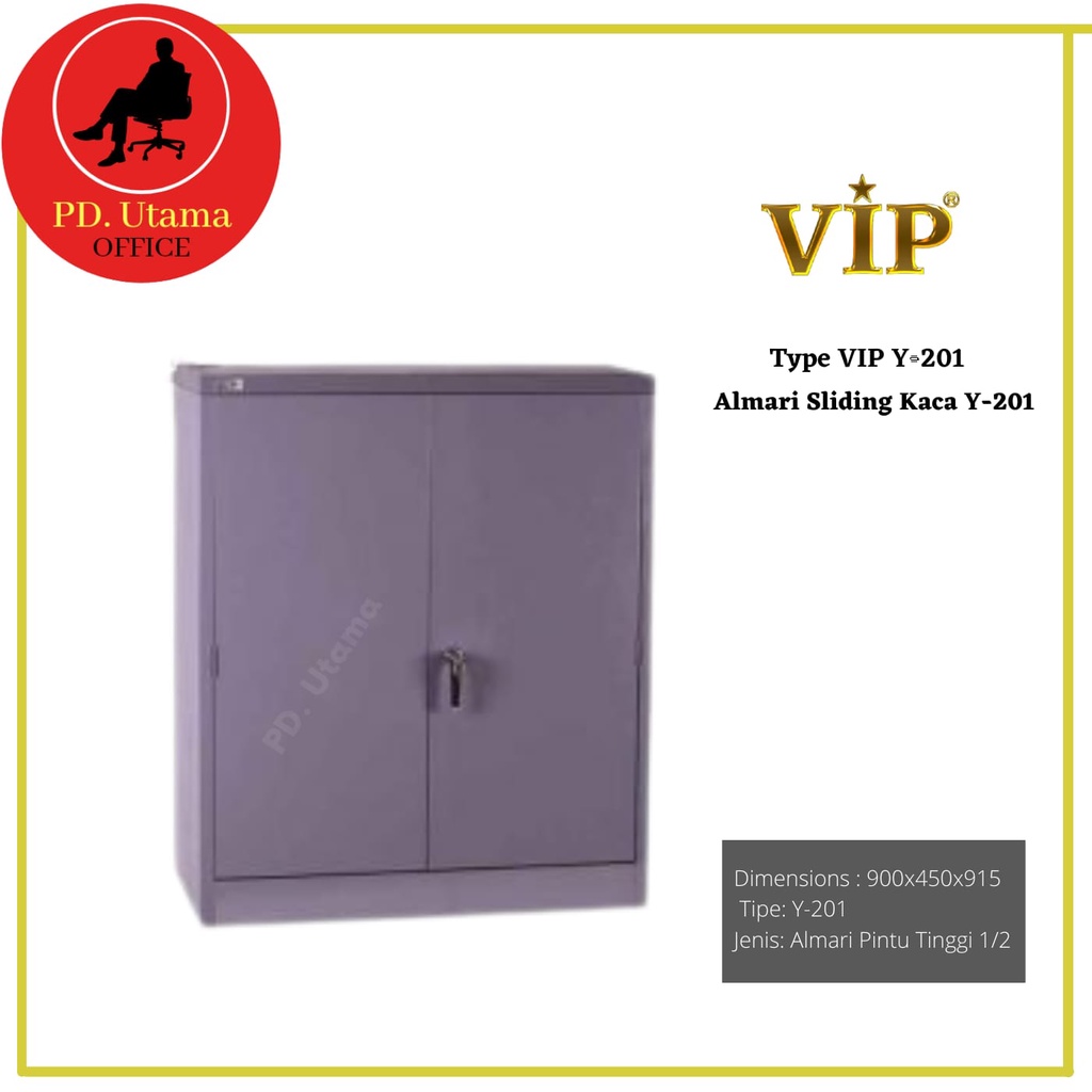 Almari Sliding Besi Pintu Tinggi 1/2 VIP V-201 Lemari Arsip Kantor