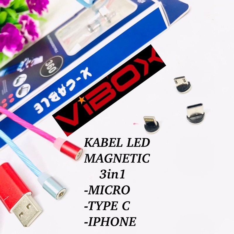 PROMO KABEL VIBOX LED DISKO MAGNET 3IN1 MICRO TYPE C