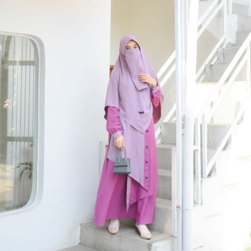 Gamis set Nadiya Mumtaz hijab free cadar