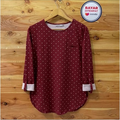 COD☑️BLOUSE MOTIF POLKADOT/ATASAN ONDE MATT BABYTERRY/4 SIZE M-L-XL-XXL/ATASAN  WANITA TERBARU/BLOUSE WANITA/GOOD QUALITY