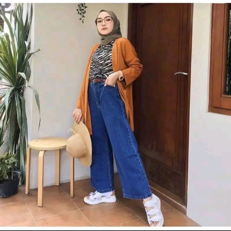 Celana kulot jeans    Boyfriend snow