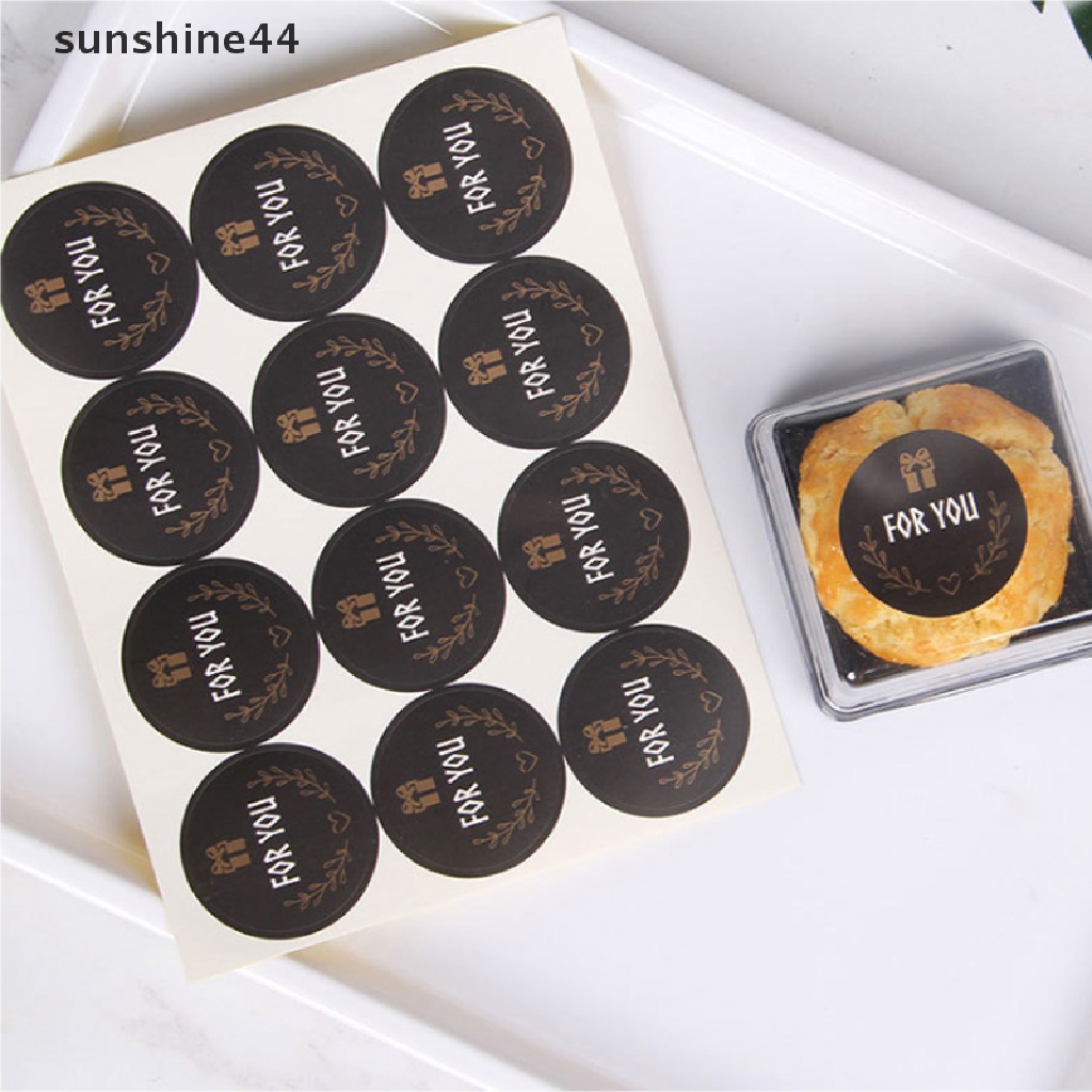 Sunshine 120pcs Stiker Seal Bulat Tulisan For you Warna Hitam Untuk Kemasan Hadiah DIY