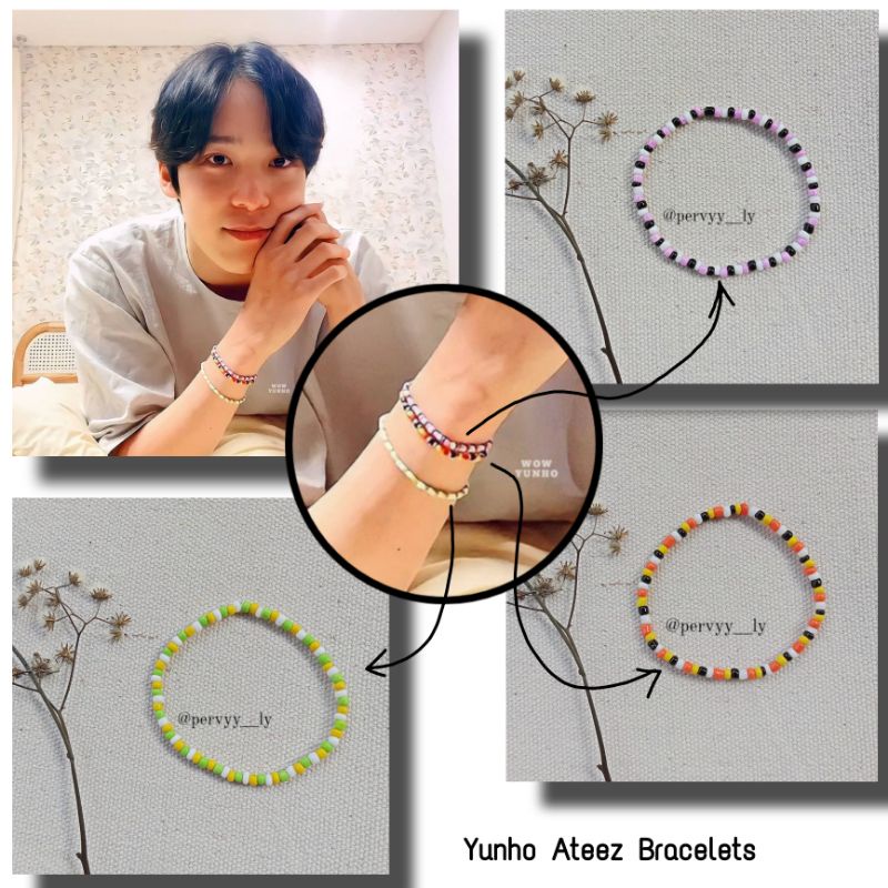 ATEEZ Yunho Bracelet Series - Gelang Yunho ATEEZ - KPOP Bracelet - Gelang Manik Beads