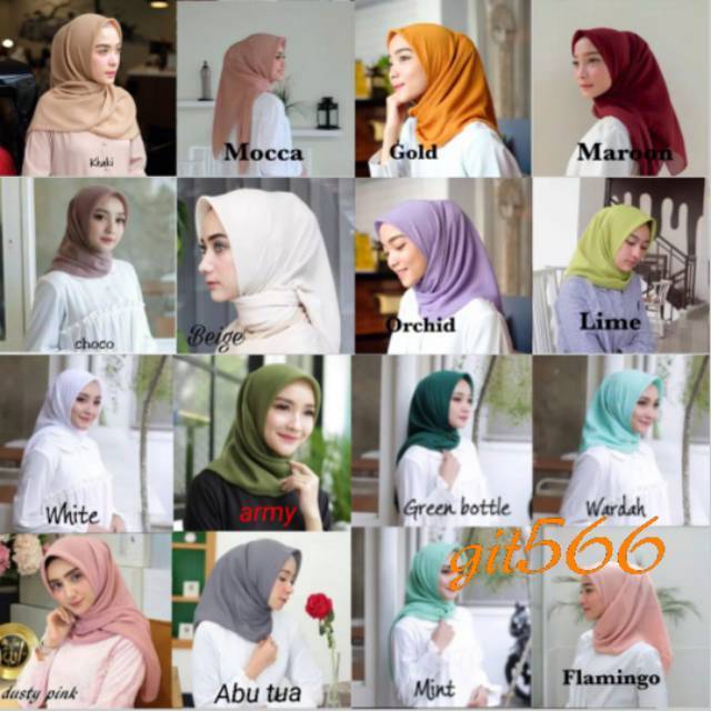 Jilbab Bella Square Warna Abu Tua  Voal Motif