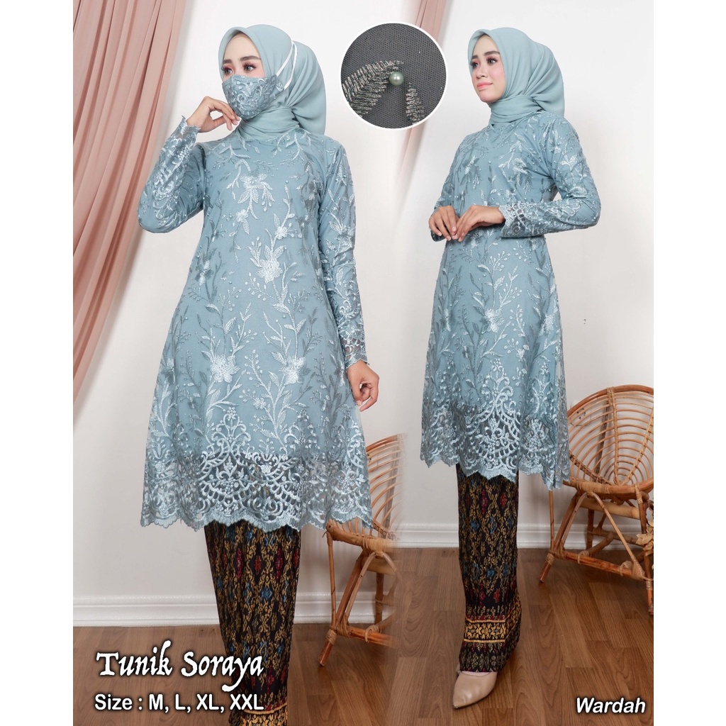 KEBAYA WISUDA / KEBAYA BRUKAT / SET TUNIK SORAYA / BAJU TUNIK WANITA