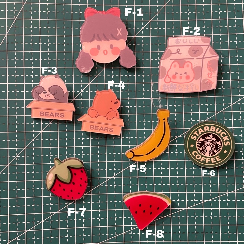 Bros Akrilik Acyrlic Pin Untuk Tas - Food